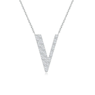 1.4mm GVS2 Modern Deco Diamond Capital "V" Initial Pendant in P950 Platinum