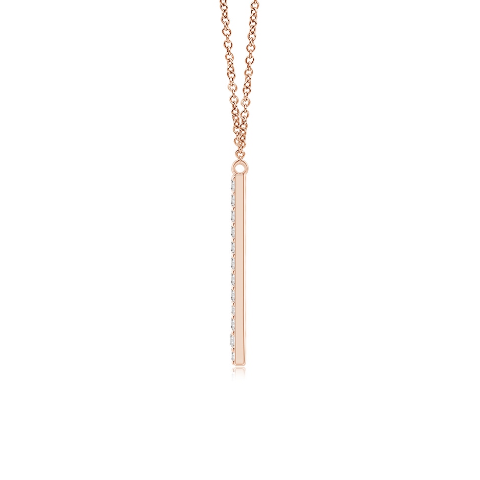 1.4mm IJI1I2 Modern Deco Diamond Capital "V" Initial Pendant in Rose Gold side-1