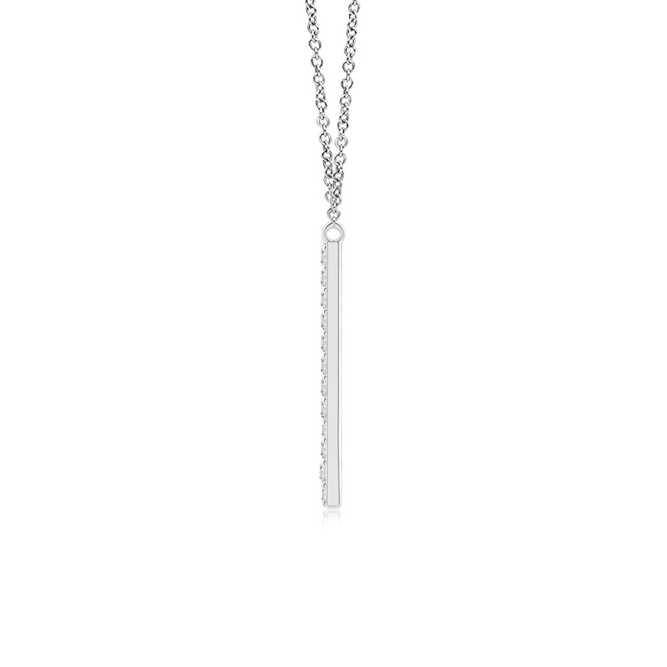 1.4mm IJI1I2 Modern Deco Diamond Capital "V" Initial Pendant in White Gold side-1
