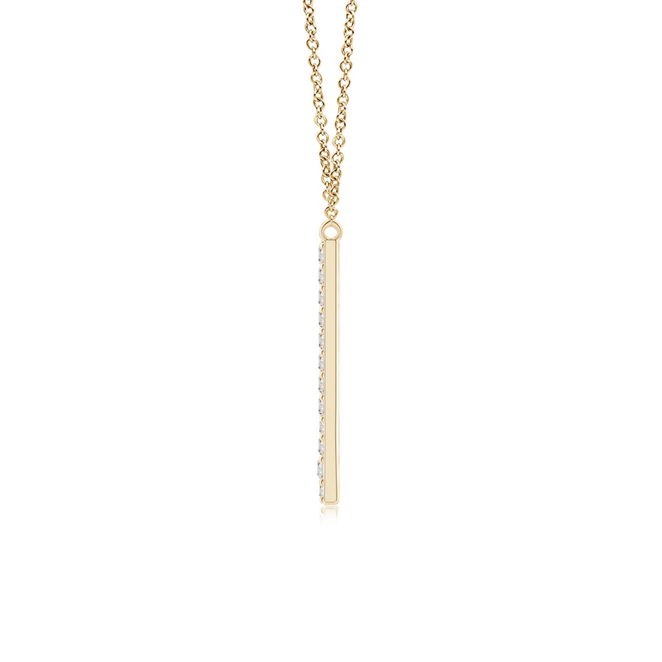 1.4mm IJI1I2 Modern Deco Diamond Capital "V" Initial Pendant in Yellow Gold side-1