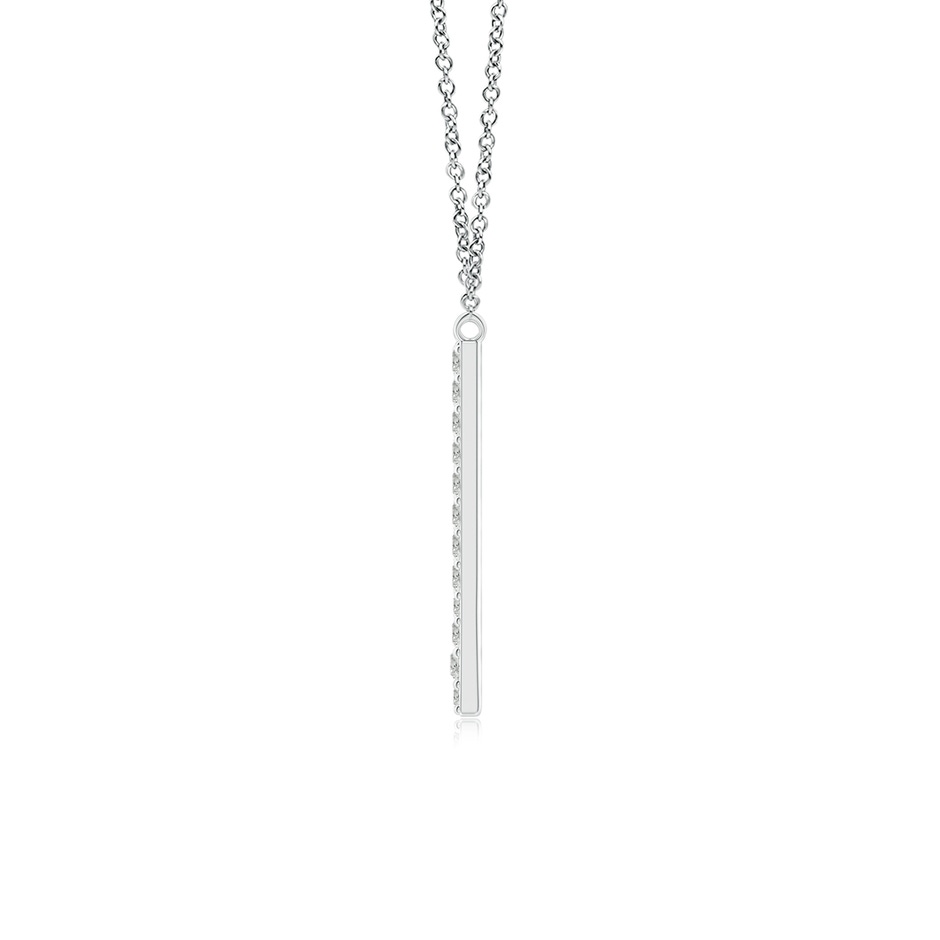 1.4mm KI3 Modern Deco Diamond Capital "V" Initial Pendant in White Gold side-1