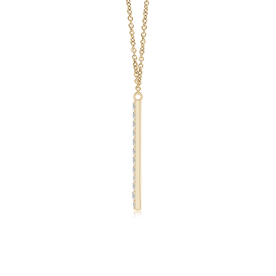1.4mm KI3 Modern Deco Diamond Capital "V" Initial Pendant in Yellow Gold side-1