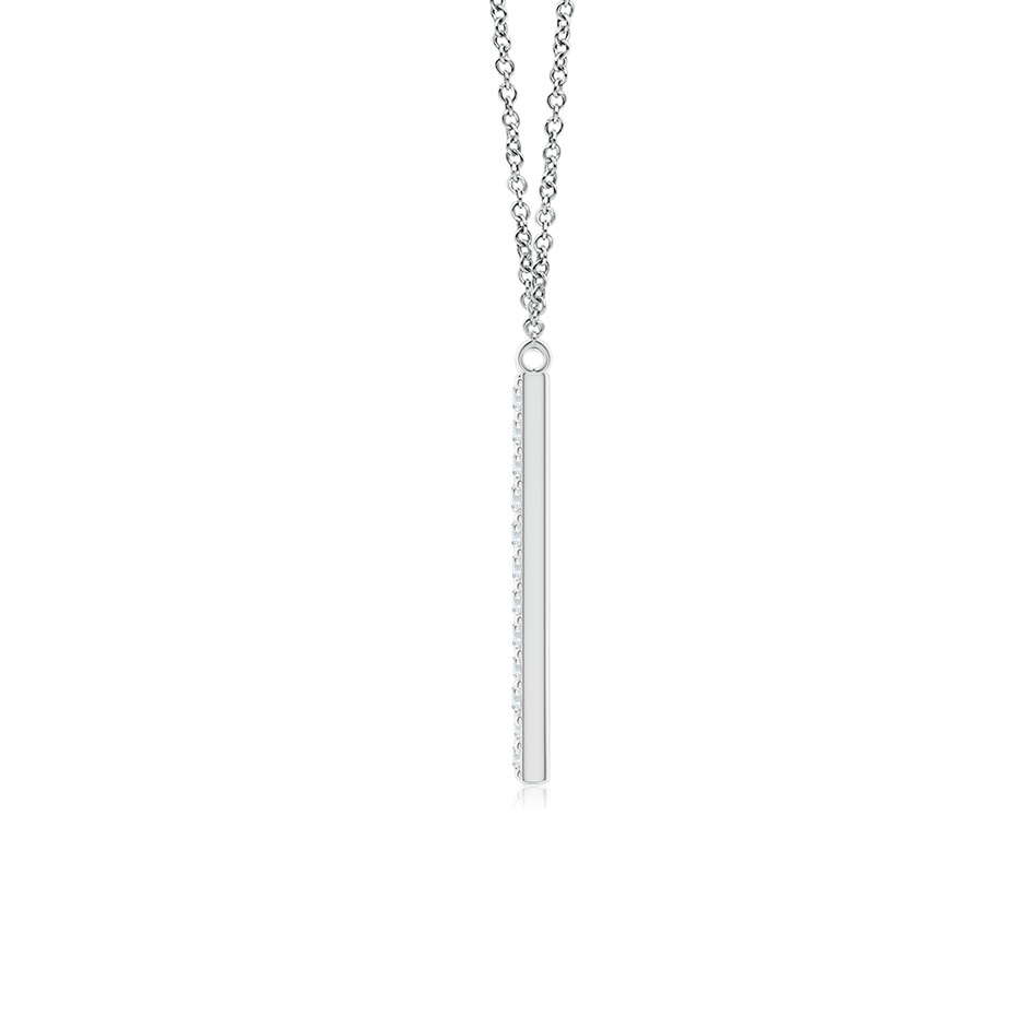 1.4mm GVS2 Modern Deco Diamond Capital "W" Initial Pendant in 9K White Gold Side-1