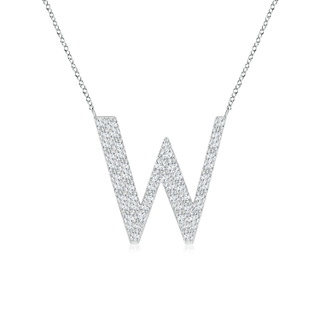 1.4mm GVS2 Modern Deco Diamond Capital "W" Initial Pendant in P950 Platinum