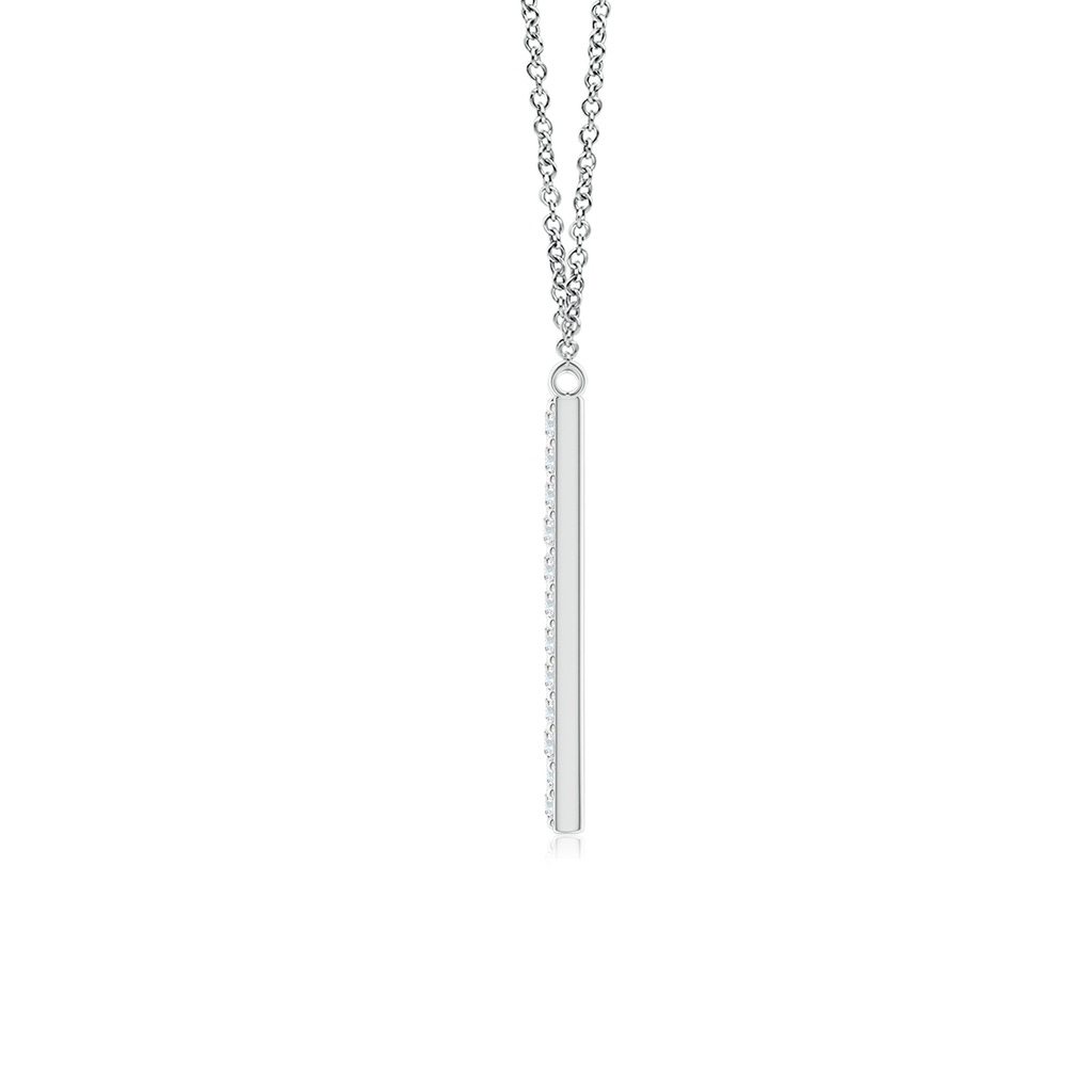 1.4mm GVS2 Modern Deco Diamond Capital "W" Initial Pendant in White Gold - Side_1