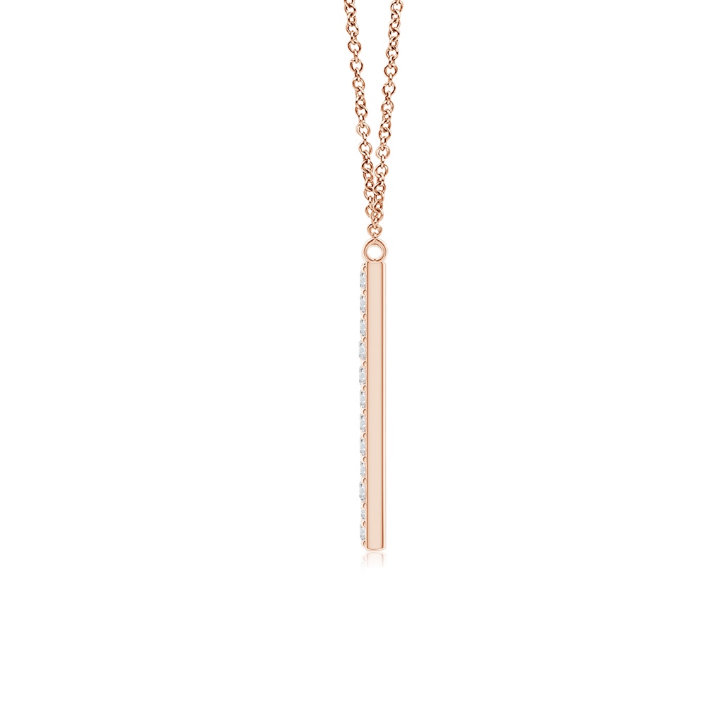1.4mm HSI2 Modern Deco Diamond Capital "W" Initial Pendant in Rose Gold - Side_1