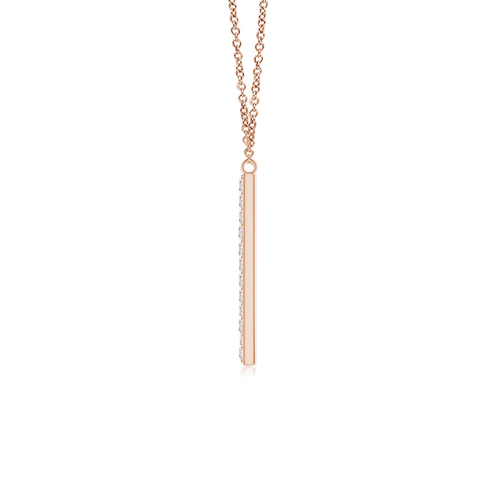 1.4mm IJI1I2 Modern Deco Diamond Capital "W" Initial Pendant in Rose Gold side-1