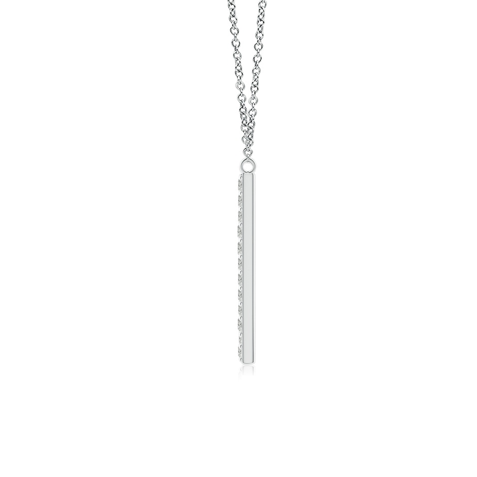 1.4mm KI3 Modern Deco Diamond Capital "W" Initial Pendant in White Gold Side-1