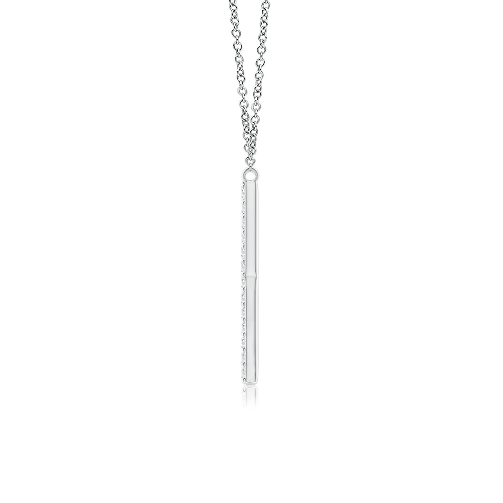 1.3mm GVS2 Modern Deco Diamond Capital "X" Initial Pendant in White Gold - side_1