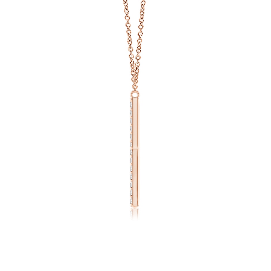 1.3mm IJI1I2 Modern Deco Diamond Capital "X" Initial Pendant in Rose Gold side-1