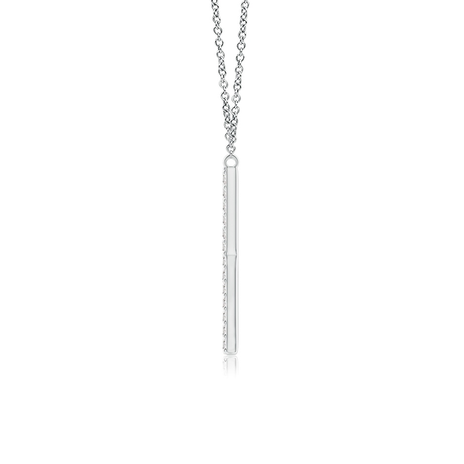 1.3mm IJI1I2 Modern Deco Diamond Capital "X" Initial Pendant in White Gold side-1