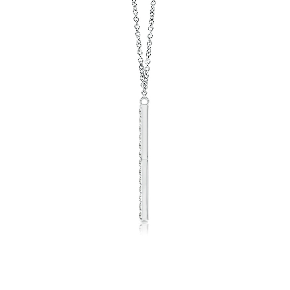 1.3mm KI3 Modern Deco Diamond Capital "X" Initial Pendant in White Gold side-1