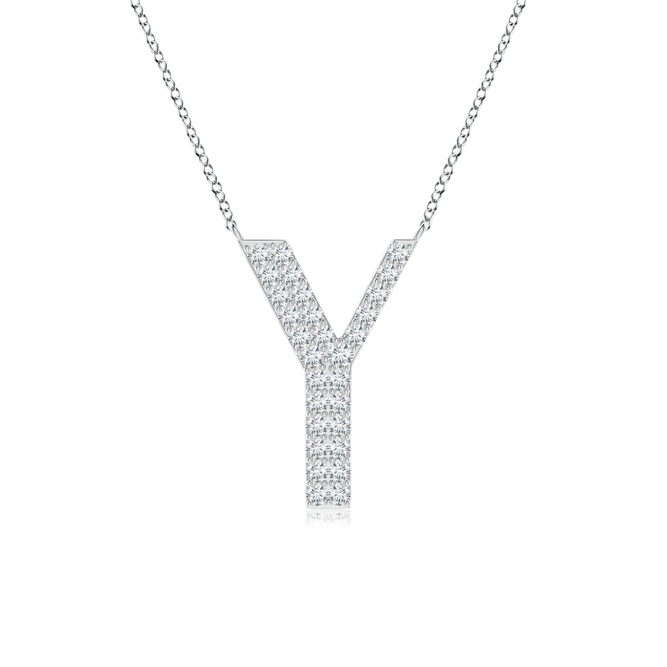 1.35mm GVS2 Modern Deco Diamond Capital "Y" Initial Pendant in P950 Platinum 