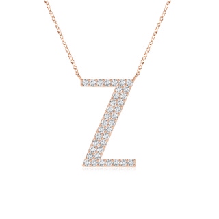 1.15mm GVS2 Modern Deco Diamond Capital "Z" Initial Pendant in 10K Rose Gold