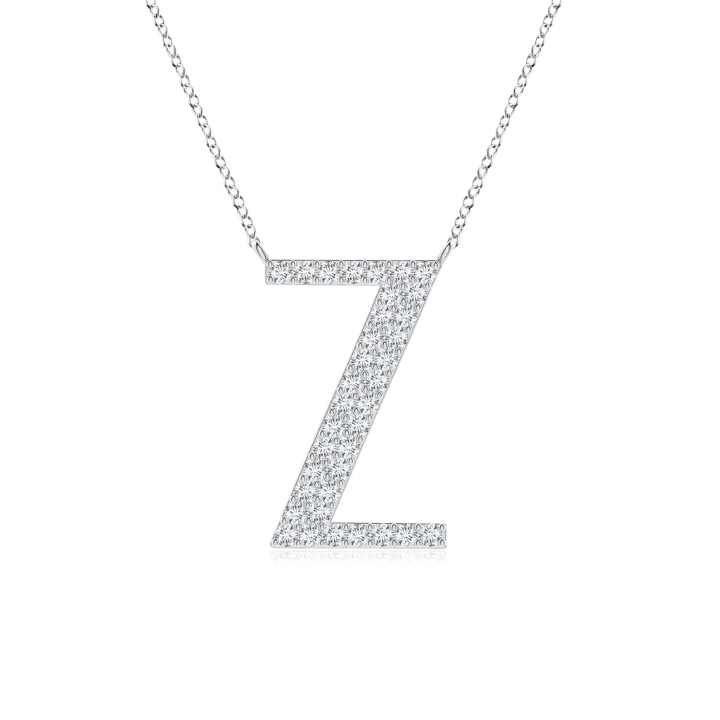 1.15mm GVS2 Modern Deco Diamond Capital "Z" Initial Pendant in P950 Platinum