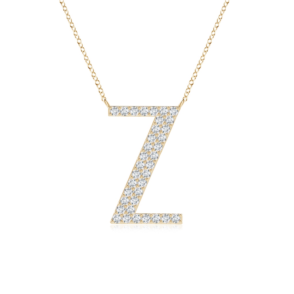 1.15mm GVS2 Modern Deco Diamond Capital "Z" Initial Pendant in Yellow Gold