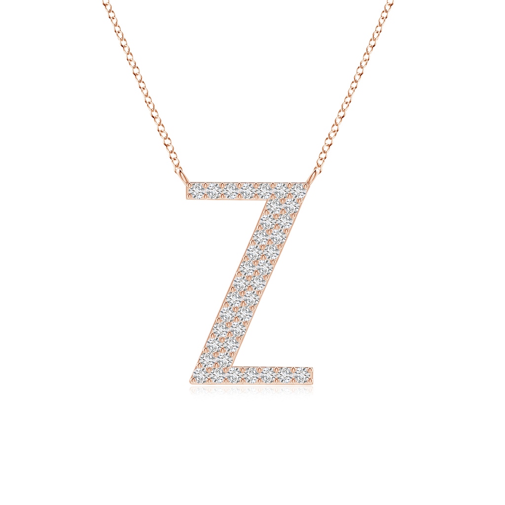 1.15mm HSI2 Modern Deco Diamond Capital "Z" Initial Pendant in Rose Gold