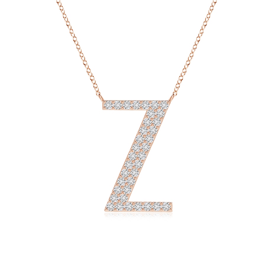 1.15mm HSI2 Modern Deco Diamond Capital "Z" Initial Pendant in Rose Gold 