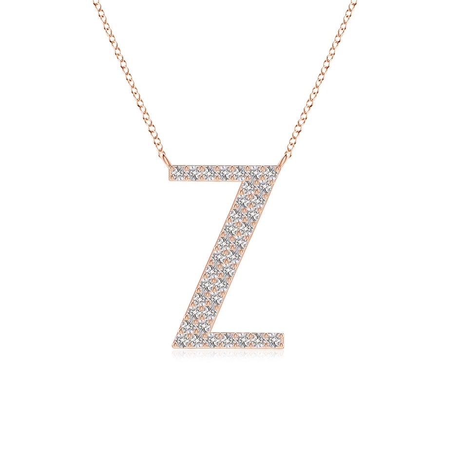 1.15mm IJI1I2 Modern Deco Diamond Capital "Z" Initial Pendant in Rose Gold 