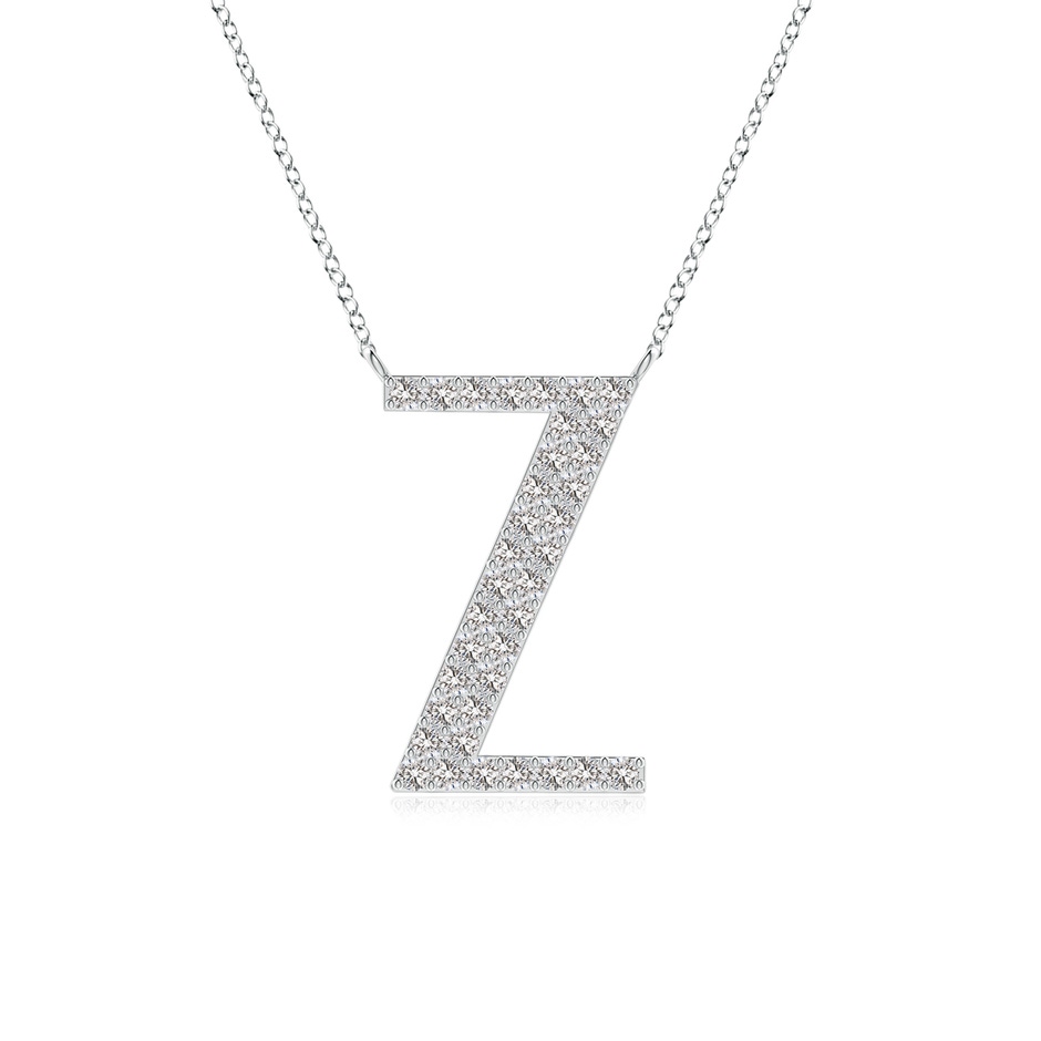 1.15mm IJI1I2 Modern Deco Diamond Capital "Z" Initial Pendant in White Gold 
