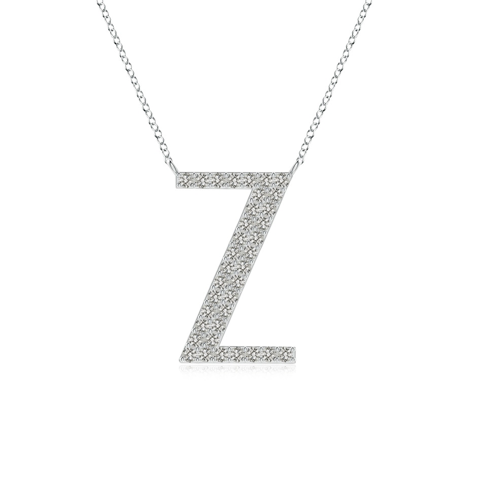 1.15mm KI3 Modern Deco Diamond Capital "Z" Initial Pendant in White Gold 