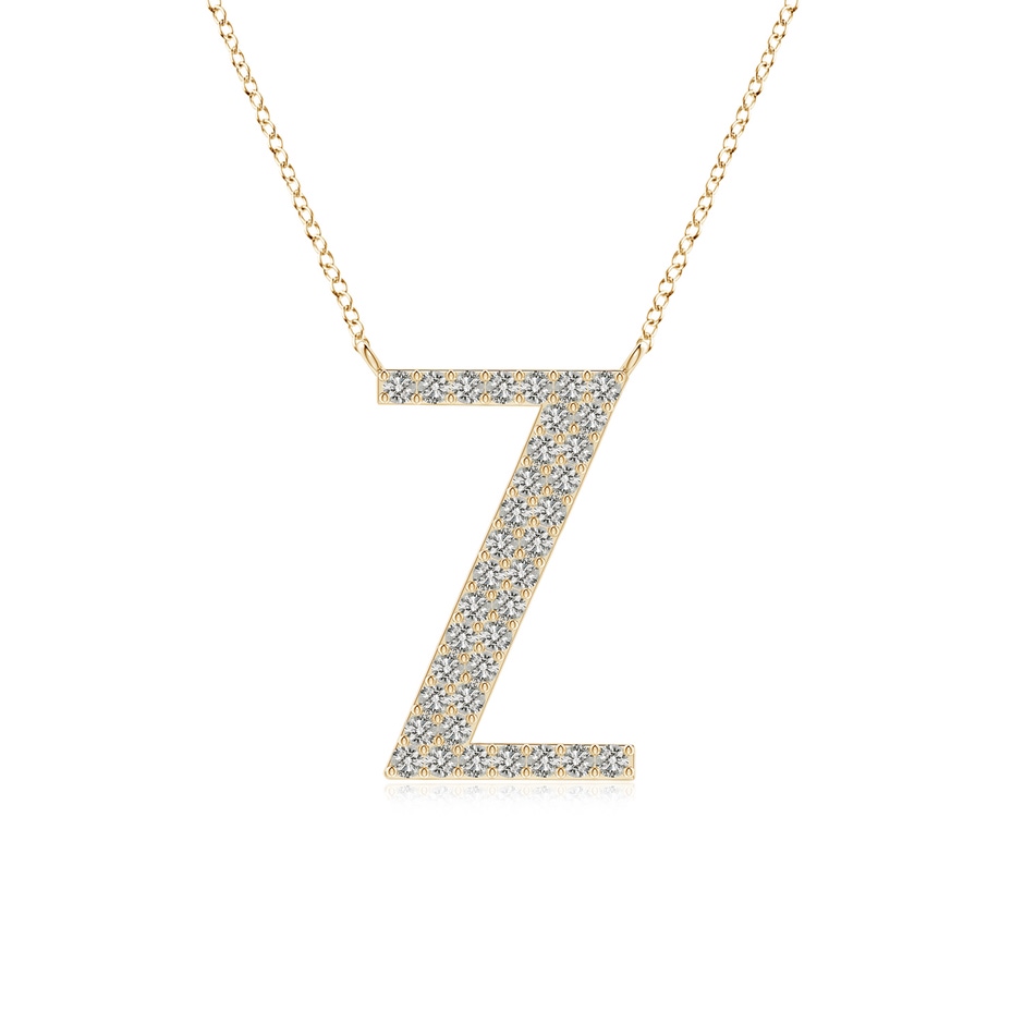 1.15mm KI3 Modern Deco Diamond Capital "Z" Initial Pendant in Yellow Gold 