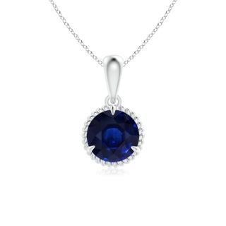 7.88x7.85x4.87mm AA GIA Certified Rope-Framed Sapphire Solitaire Pendant in P950 Platinum