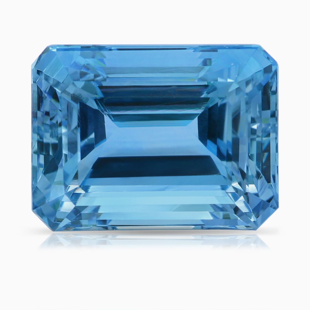 15.80x11.92x10.21mm AAAA Emerald-Cut GIA Certified Aquamarine Solitaire Pendant in 18K White Gold Stone