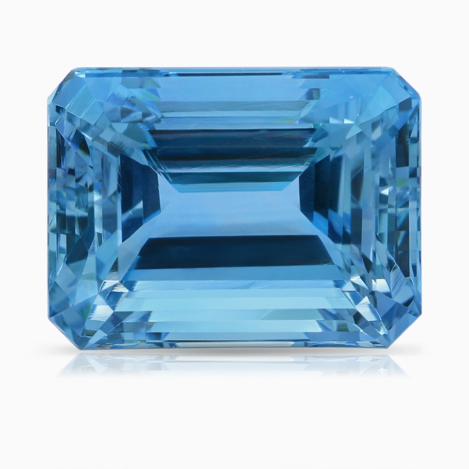 15.80x11.92x10.21mm AAAA Emerald-Cut GIA Certified Aquamarine Solitaire Pendant in 18K White Gold stone