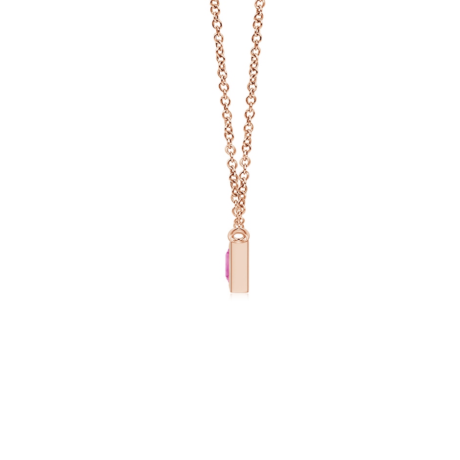 3mm AAA Spectra Channel-Set Square Multi-Sapphire Horizontal Bar Pendant in Rose Gold side-1