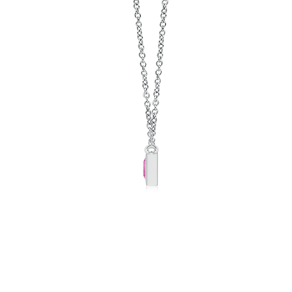 3mm AAA Spectra Channel-Set Square Multi-Sapphire Horizontal Bar Pendant in White Gold Side-1