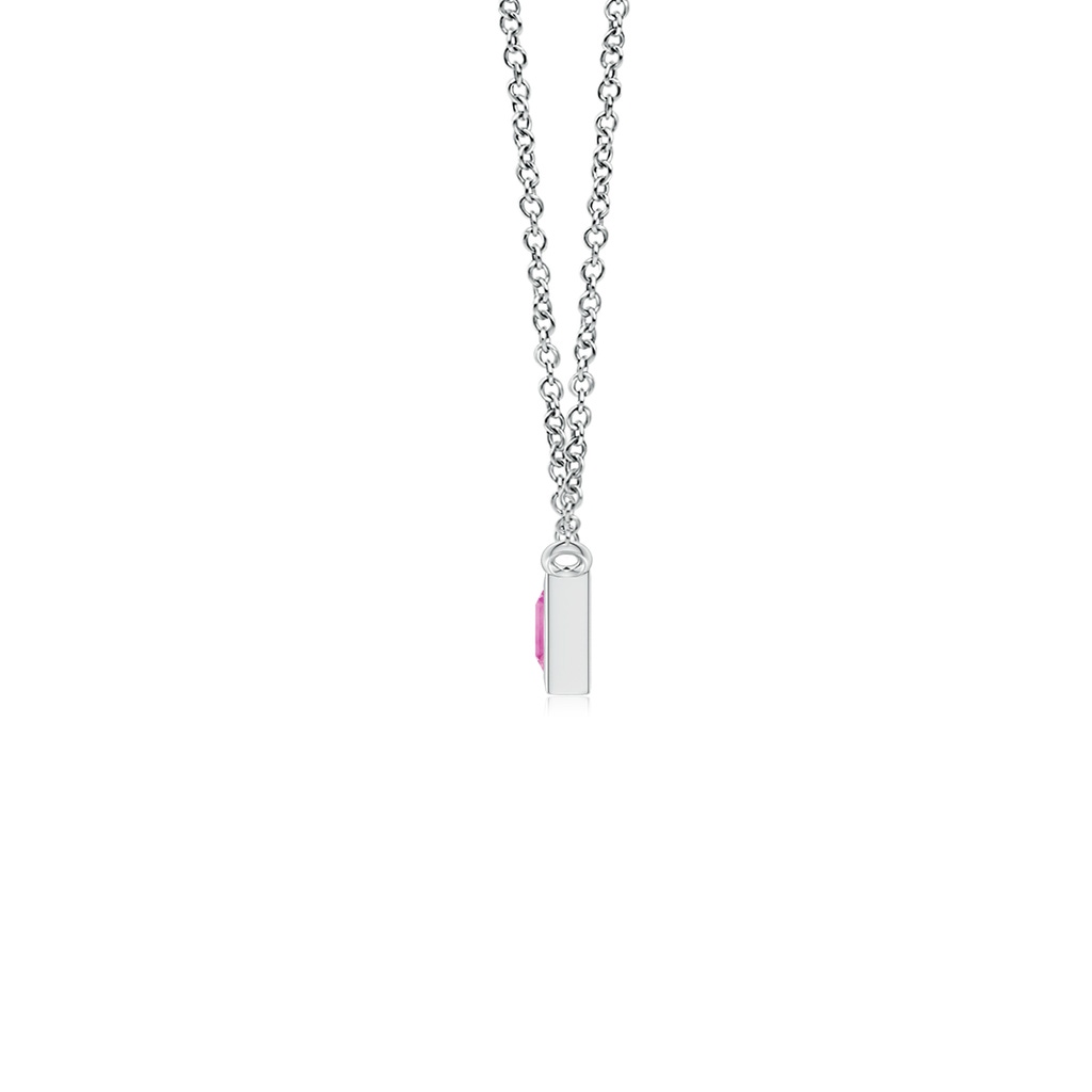 3mm AAA Spectra Channel-Set Square Multi-Sapphire Horizontal Bar Pendant in White Gold - side_1