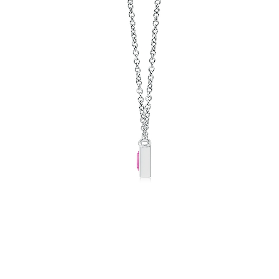 3mm AAA Spectra Channel-Set Square Multi-Sapphire Horizontal Bar Pendant in White Gold side-1