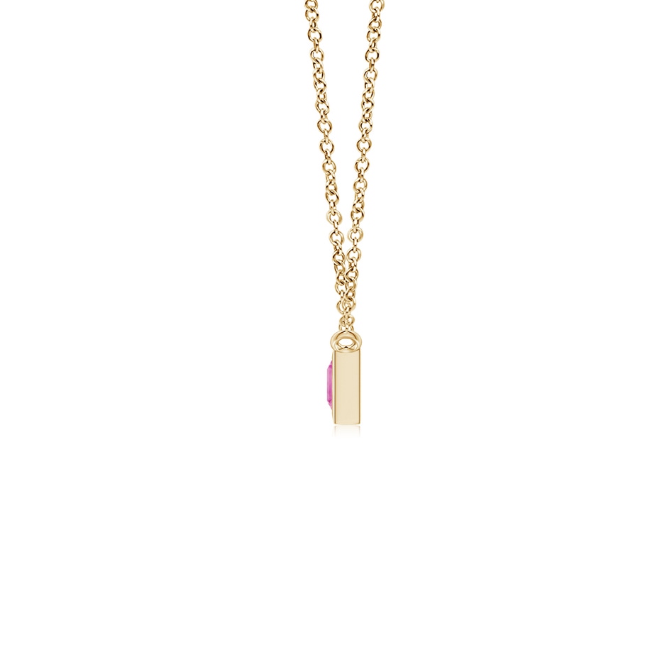 3mm AAA Spectra Channel-Set Square Multi-Sapphire Horizontal Bar Pendant in Yellow Gold side-1