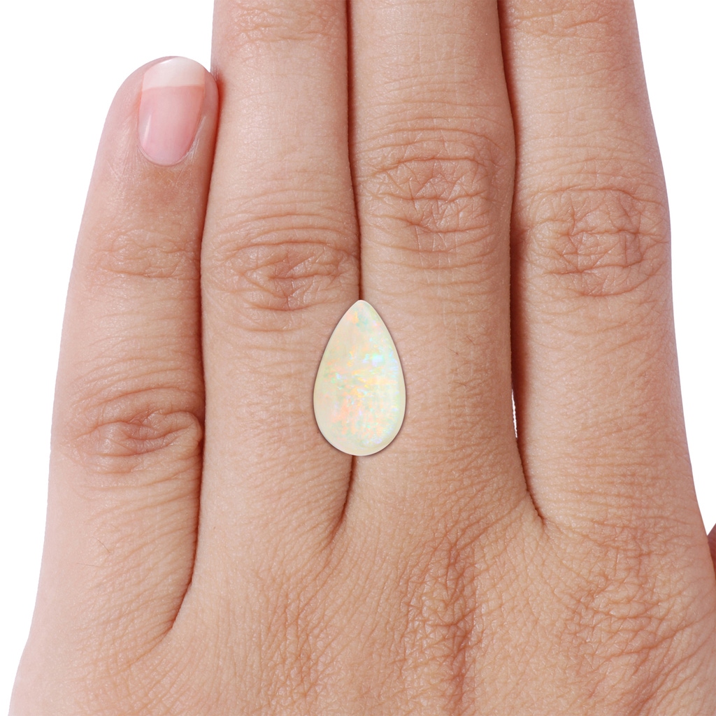 17.66x10.53x5.24mm A GIA Certified Oval Opal Teardrop Flame Pendant with Diamonds in P950 Platinum Side 799