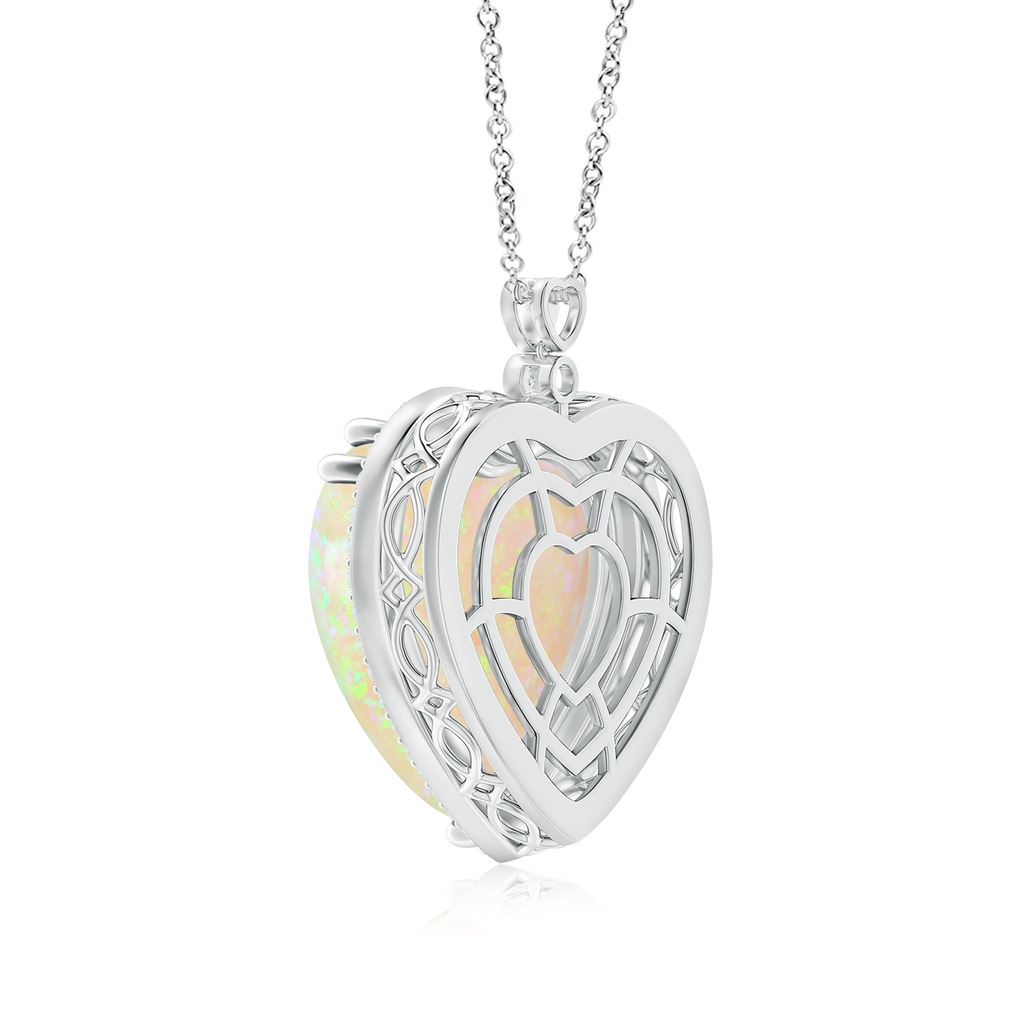 22.56x25.76x8.72mm AAAA GIA Certified Heart-Shaped Opal Halo Necklace with Diamonds in White Gold Side 399