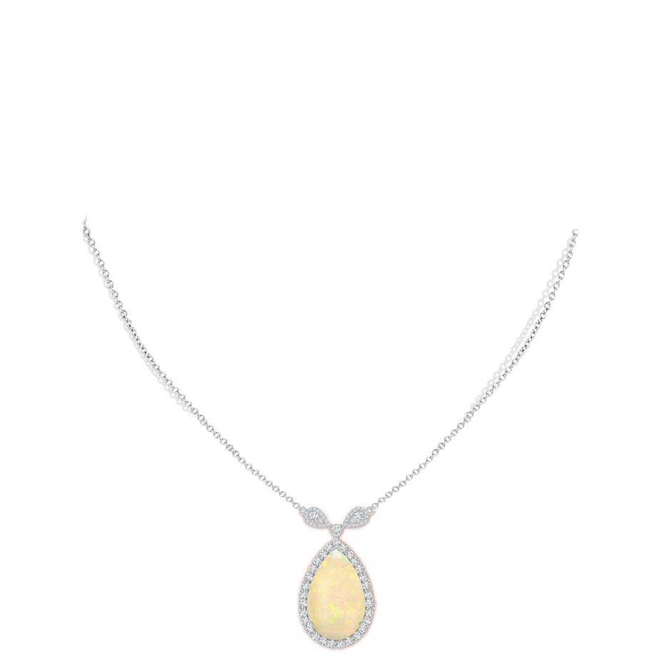 21.19x13.20x4.89mm AAA GIA Certified Pear-Shaped Opal Halo Pendant in P950 Platinum pen