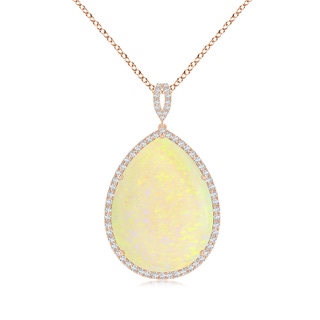 26.25x19.57x5.56mm AAA GIA Certified Pear-Shaped Opal Halo Pendant in 9K Rose Gold
