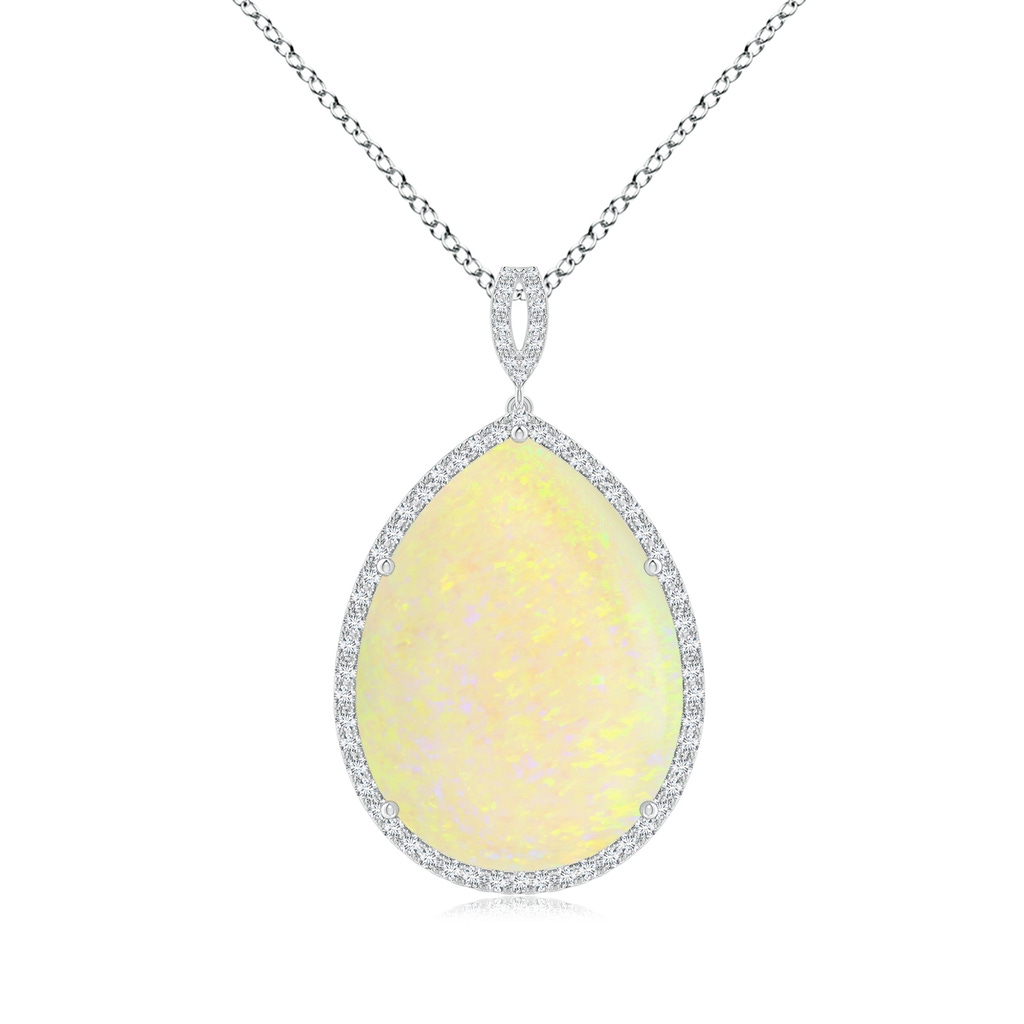 26.25x19.57x5.56mm AAA GIA Certified Pear-Shaped Opal Halo Pendant in P950 Platinum