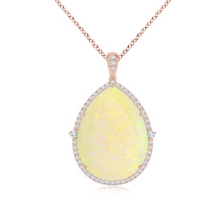 26.25x19.57x5.56mm AAA Classic GIA Certified Pear-Shaped Opal Halo Pendant in 18K Rose Gold