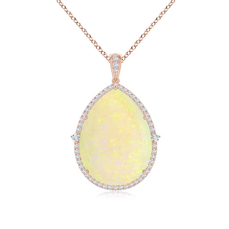 26.25x19.57x5.56mm AAA Classic GIA Certified Pear-Shaped Opal Halo Pendant in 18K Rose Gold 