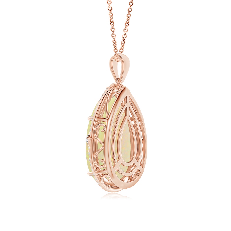 26.25x19.57x5.56mm AAA Classic GIA Certified Pear-Shaped Opal Halo Pendant in 18K Rose Gold side 399