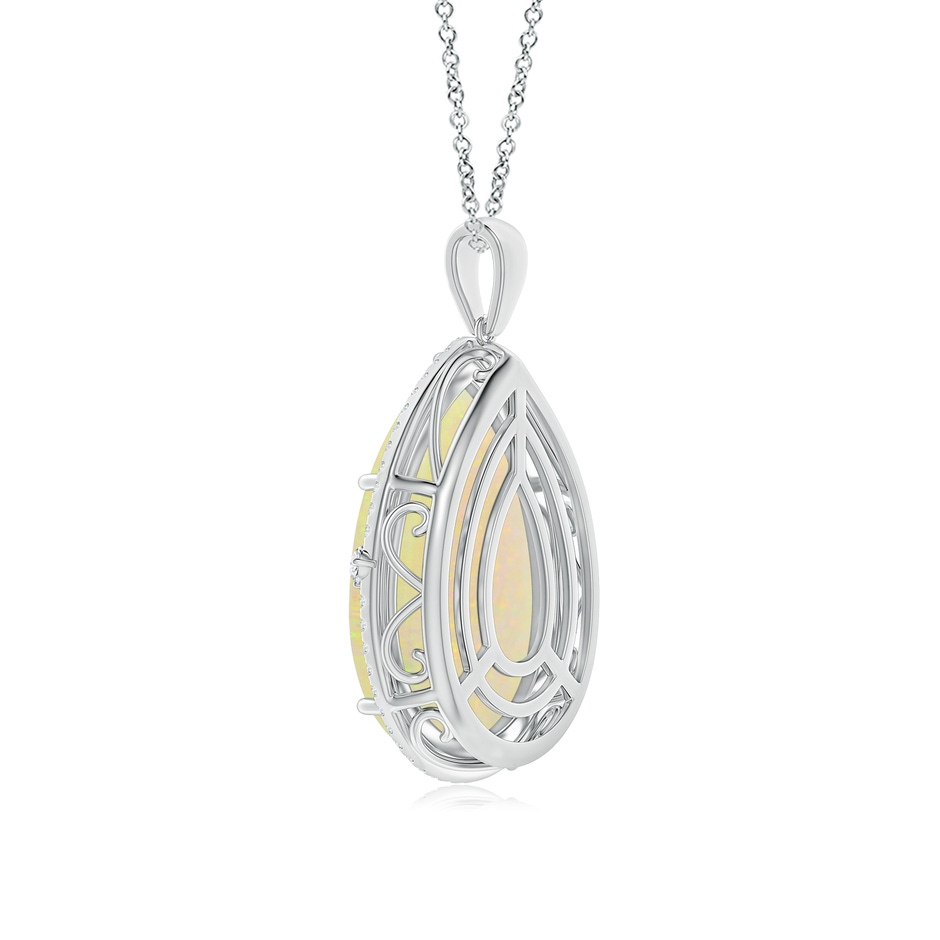 26.25x19.57x5.56mm AAA Classic GIA Certified Pear-Shaped Opal Halo Pendant in 18K White Gold side 399