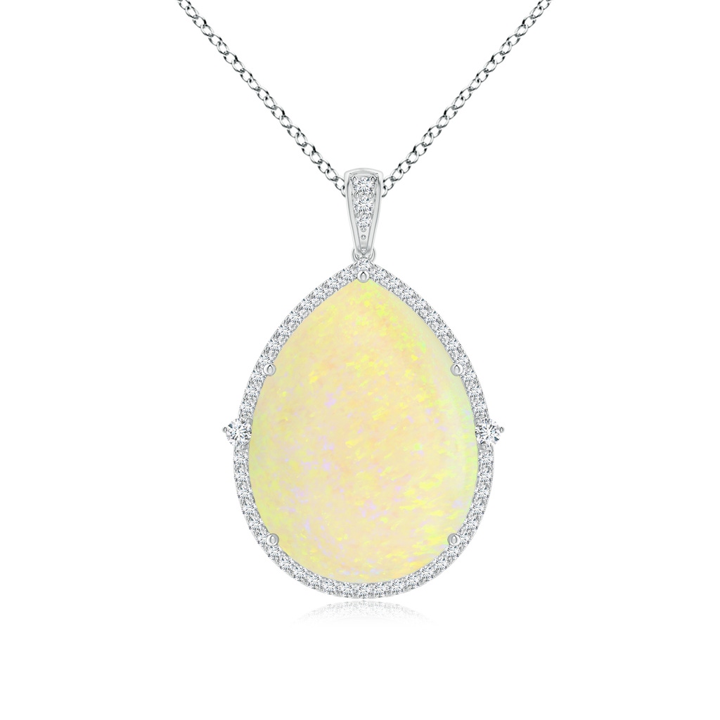 26.25x19.57x5.56mm AAA Classic GIA Certified Pear-Shaped Opal Halo Pendant in P950 Platinum