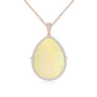 26.25x19.57x5.56mm AAA Classic GIA Certified Pear-Shaped Opal Halo Pendant in Rose Gold