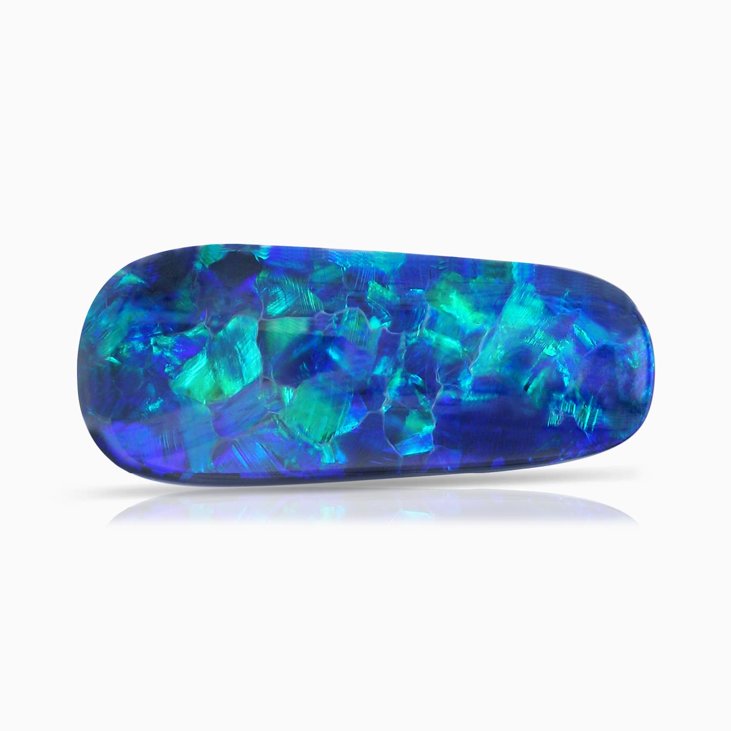 19.92x8.39x5.05mm AAAA GIA Certified Oval Black Opal Wishbone Pendant in White Gold - stone