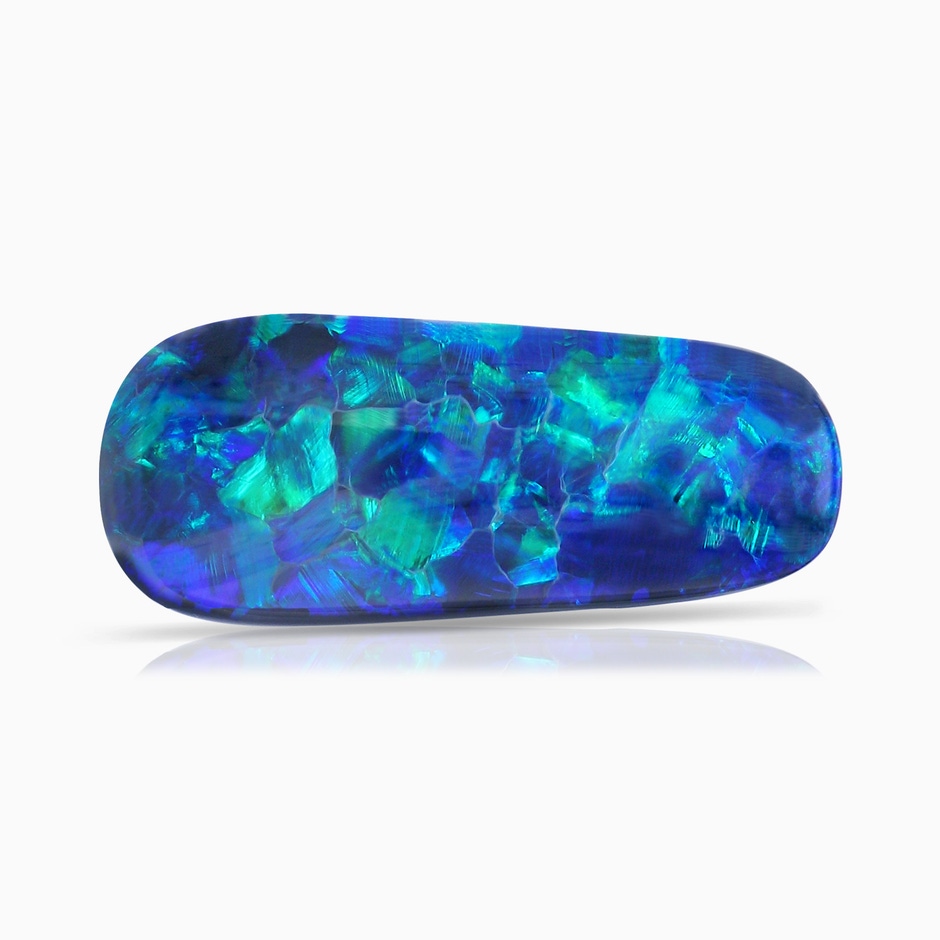 19.92x8.39x5.05mm AAAA GIA Certified Oval Black Opal Twisted Rope Pendant in 18K Rose Gold side 699