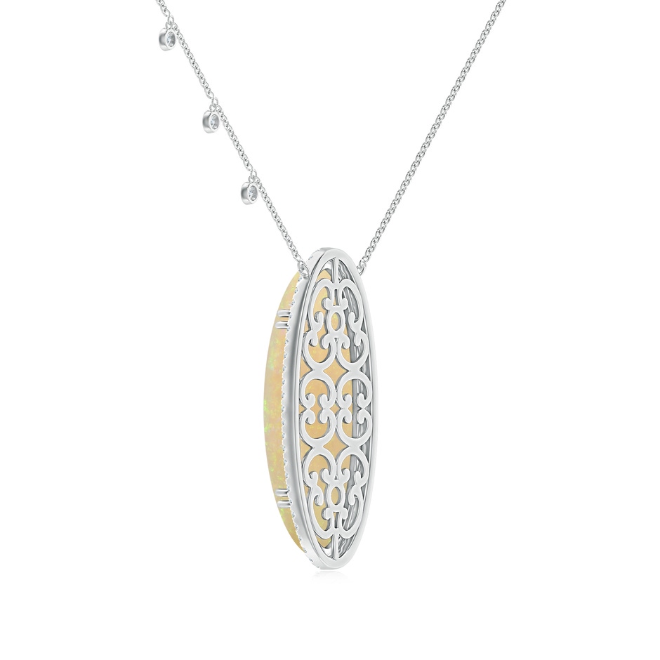 34.95x14.89x5.98mm AAAA Classic GIA Certified Oval Opal Halo Necklace in 18K White Gold side 399