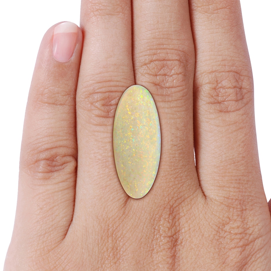 34.95x14.89x5.98mm AAAA Classic GIA Certified Oval Opal Halo Necklace in 18K White Gold side 799