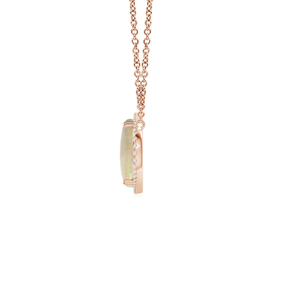 34.95x14.89x5.98mm AAAA Classic GIA Certified Oval Opal East-West Necklace With Halo in Rose Gold side 199